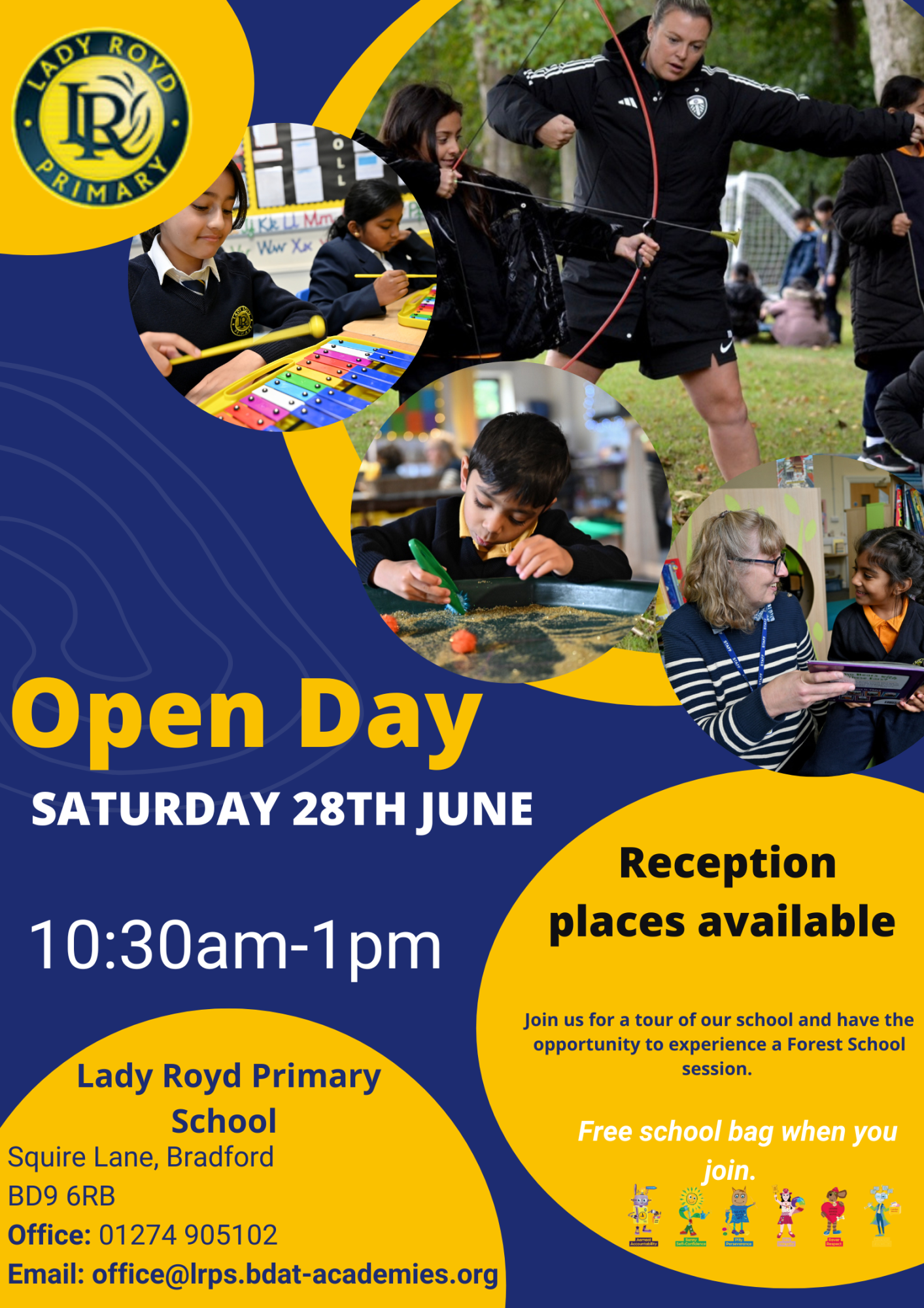 Dark Blue & Yellow Open Admission School Poster (2)